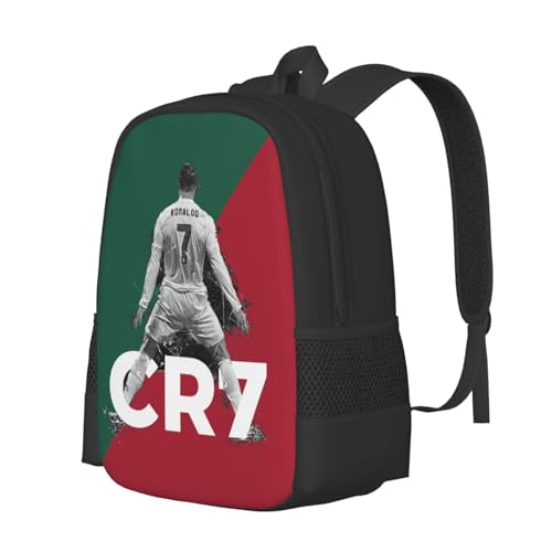 Ronaldo #7 Adult Simplicity Backpacks Bag Laptop Bag Bookbag Backpack 16.5 Inch For Daily, Black2