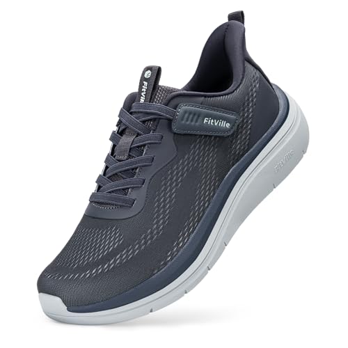 Image of FitVille Wide Walking Shoes for Men Extra Wide Width Sneakers with Arch Support Comfortable Lightweight Running Shoes for Men for Gym-Cloud Wanderer V22