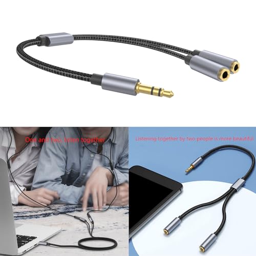 Cable divisor para auriculares 3.5mm 1 macho a 2 hembras miniatura 2