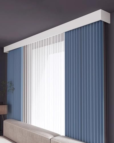 Tringle à Rideaux pour Fenêtre de Chambre avec Rails Muraux et Boîte Aluminium de 1,6m