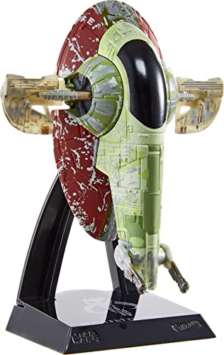 Hot Wheels Star Wars Starships Select Boba Fett's Starship, Premium Collectable Replica with Movable Part & Display Stand - image 3