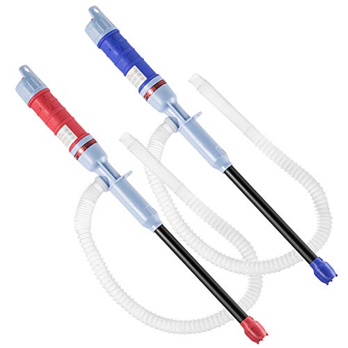 BOYISEN Battery Operated Liquid Transfer Pump, Electric Liquid Transfer Pump for Water Fuel Gasoline Diesel Fish Tank Oil (Red+Blue)
