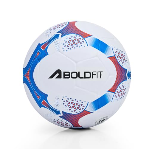 Boldfit Blaze Football Practise Foot Ball Training Football Size 5 Original for All Ages Group Rubber Moulded Standard Sports Foot Ball for Ground, Grass, Turf, Outdoor Waterproof - Blue