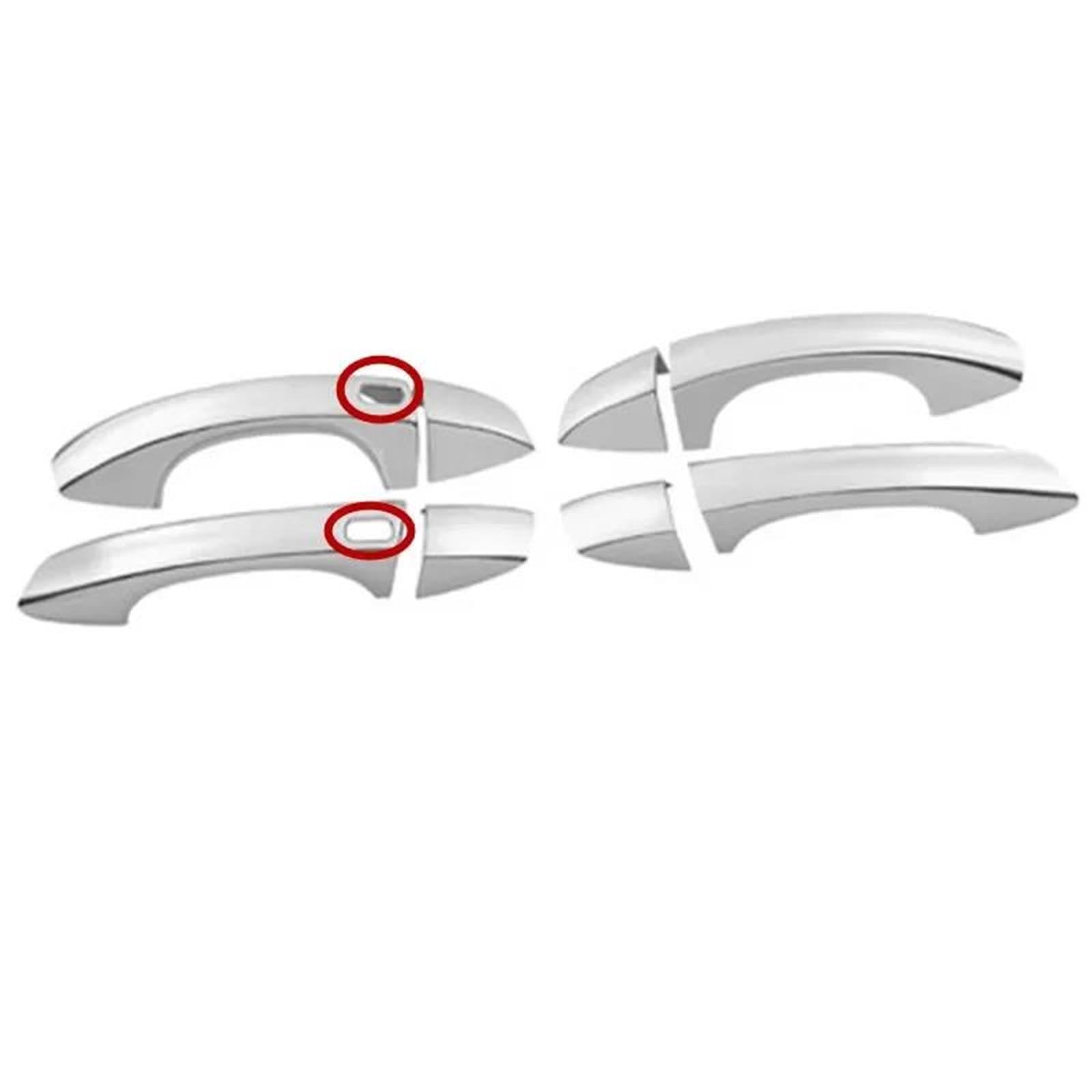 Noheeu Style1 Car Styling Abs Chrome Door Handle Protective Covering Cover Trim Handle Bowl For Skoda For Kodiaq 2017-2020(Style1)