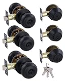 GITRANG (3 Pack All Keyed Identical Deadbolt Door knob Single Cylinder Deadbolt Lock Combo Set, Clas