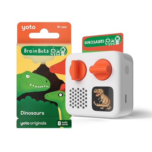 YOTO Mini (2024 Edition) + BrainBots Bundle – Kids Screen-Free Bluetooth Audio Player, All-in-1 Travel Device for Stories Music Podcast Radio White Noise Ok-to-Wake Alarm Clock