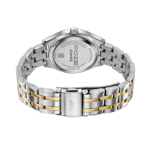 Image of Sonata Poze 8 Quartz Analog with Silver Dial IPS+IPG Stainless Steel Strap Watch for Women - SP80168BM01W