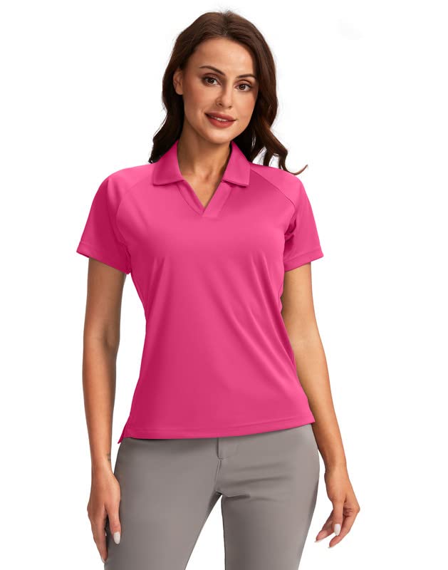 Pink Lattice UPF50+ V-Neck Short Sleeve Top