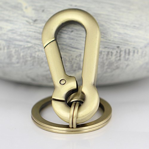 Image of maycom Retro Style Simple Strong Carabiner Shape Keychain Key Chain Ring Keyring Keyfob Key Holder (Bronze)