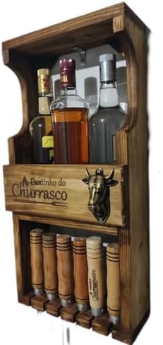 Porta espeto e barzinho com abridor cabeça de boi "Cantinho do ch...