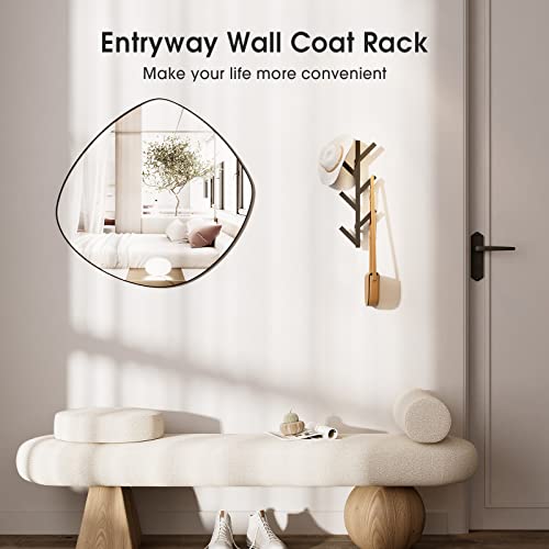 Rrg Vertical Coat Rack Wall Mounted 16 Inch, Metal Vertical Hat Rack For Wall, Modern Wall Coat Tree For Hats, Jackets, Bags, Entryway Bedroom (Height 16") #TOP1