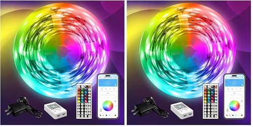 Image of DAYBETTER LED Strip Lights 110ft, Smart Lighting Strips with App Remote Control, RGB Music Sync Color Changing Lights for Bedroom Kitchen Party Home Decor(1 Roll) (Pack of 2)