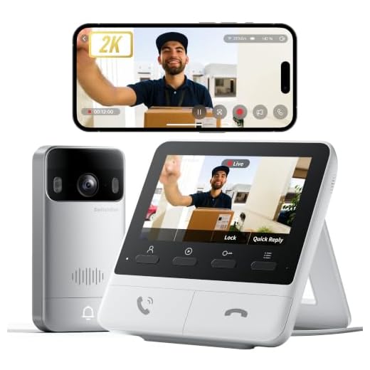 SwitchBot WLAN Türklingel mit Kamera, 2K Video Türklingel mit 4,3 Zoll Farbbildschirm, Smart Türklingel Kamera mit 165° Weitwinkel, 5000 mAh, Zwei-Wege-Audio, Kompatibel mit Alexa