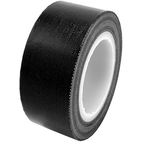QJZXUEZHEN 1Roll Heat Resistant Tape, High Temperature Heat Transfer Tape, PTFE Tape,Film Adhesive Tape, 25mm / 1" Width, 10m / 33ft Length, Black 1" / 2.5cm Width Cover