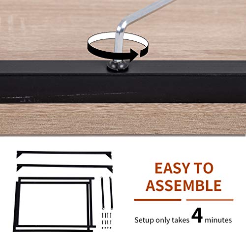 Rectangular Kitchen Dining Table Industrial Kitchen Table Small Spaces Dining Table Fit For 2 Simple Home Office Desk With Black Metal Legs, 19 D X 39 W X 29 H, Nature #TOP4