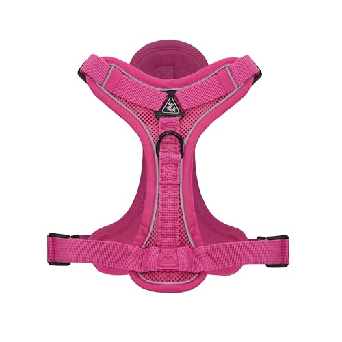Image of Wooflix Dog Harness for Small Dogs, Cats and Puppies - Reflective Soft Padded Dog Harness with Secure Fit, Quick-Release - Suitable for Small Size Dogs, Puppies, & Cats | Pink (7 kg-10 kg Dog & Cat)
