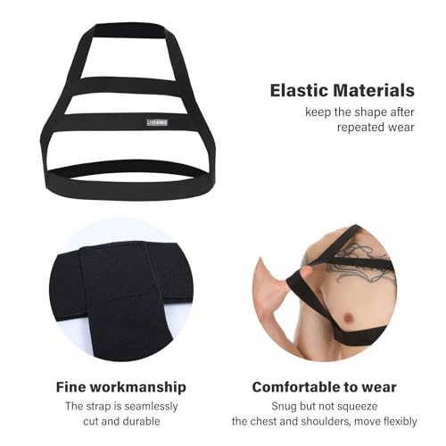 Image of Mens Harness Belt Nylon Elastic Body Shoulder Strap Sexy Halter Club Wear Cosplay Costume