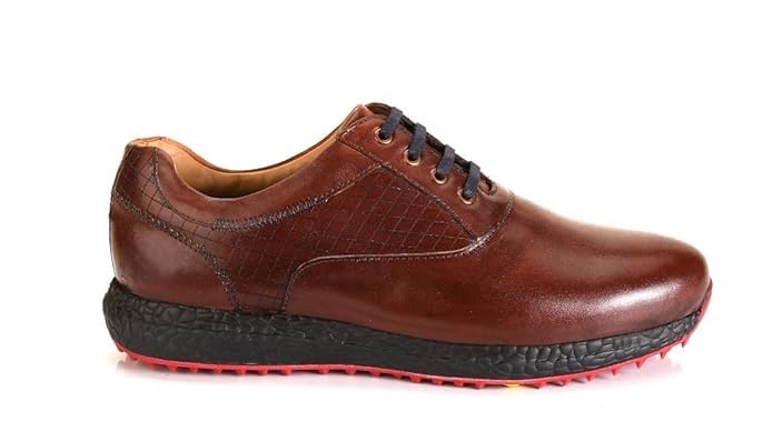 Men's Proffessional Leather Golf Shoes | Lace-Up | Waterproof | Comfortable | Breathable | 6 Month Manufacturing Warranty