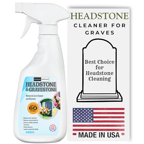 16oz Headstone Cleaner for Graves, Tombstones & Headstones - Highly Effective Solution for Restoring and Protecting Memorials - Safe for All Stone Types - Made in the USA