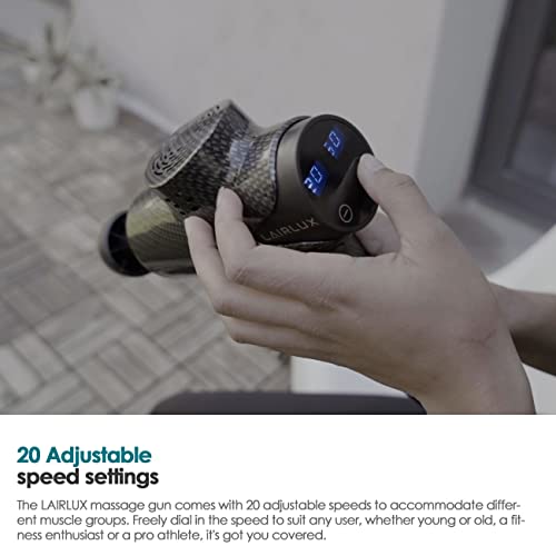 Lairlux Massage Gun - Deep Tissue Massager Gun For Muscle Fatigue Relief - Percussion Massage Gun - Model Em-03Pro (Carbon) #TOP4