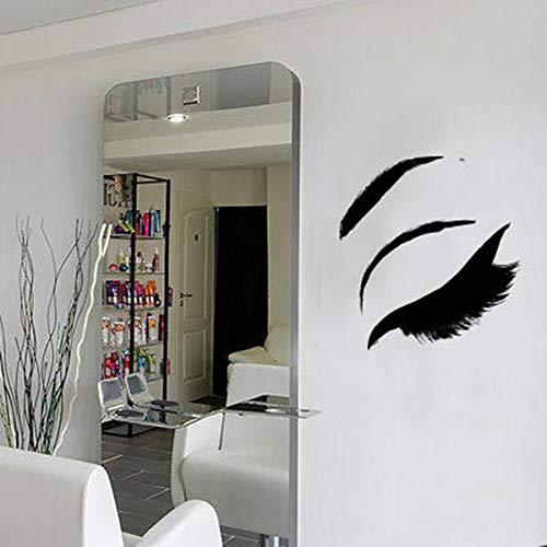 Preisvergleich Produktbild Tianpengyuanshuai Wandtattoos Wimpern Augenbrauen Mädchen Schlafzimmer Dekoration Wimpern Muster Schönheitssalon Vinyl Wandaufkleber 63x66cm