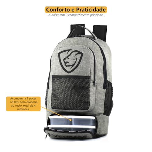Mochila Térmica Fitness Master Everbags Cinza Mescla