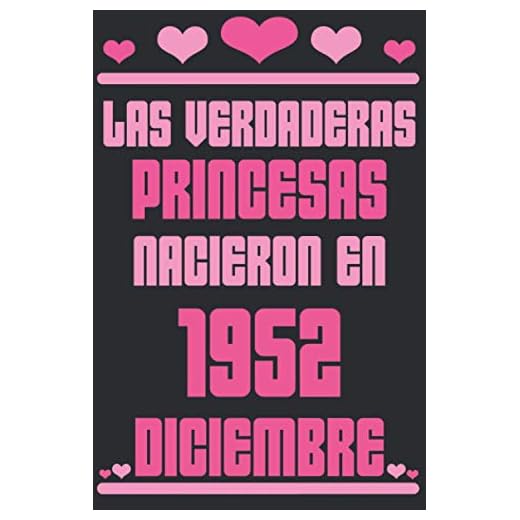 Las Verdaderas Princesas Nacieron en 1952 Diciembre: Regalo de cumpleaños de 68 años para mujeres cuaderno forrado cuaderno de cumpleaños regalo de, ... niñas, tía, novia , 6 * 9 pulgadas 120 pagina