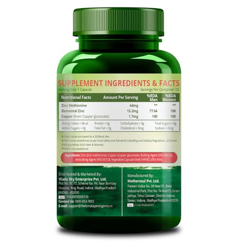 Image of Vlado's Himalayan Organics Zinc Methionine Chelated Copper - 10 Veg Capsules