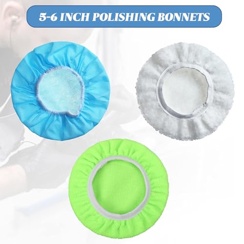 Image of Mudder 5-6 Inches 20 Pcs Car Orbital Buffer Polisher Pad Bonnet, Green