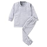 The Boo Boo Club Kids Winter Wear Thermal Set Full Sleeves Body Warmer Top and Pyjama Set Combo for Boys Grey | Suitable for Heavy Winters