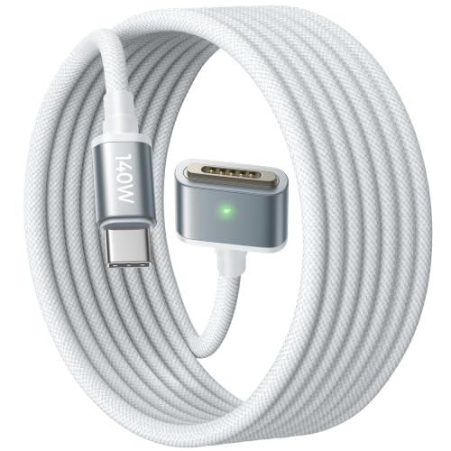 Image of LISEN MacBook Air Charger Magnetic 140W Magsafe 3 Cable, Sky Blue 6.6FT