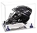 Better Display Cases Clear Acrylic Catchers Helmet Display Case with- Large Rectangle Box Clear Case Navy Blue Risers and Mirror Base 14.5