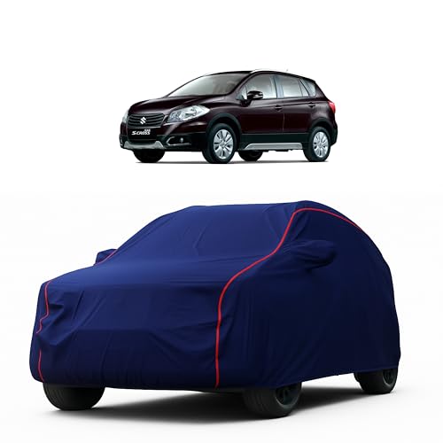 Image of Heavy-Duty Car Cover for Compatible with Maruti S Cross (2015 to 2025 All Models) Deluxe Car Protection Cover - Waterproof & UV-Resistant All-Season Exterior Protection