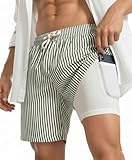 7 Inch Men Swim Trunks Compression Liner Quick Dry Swimwear Bikini Swimsuit Bathing Suit Water Beach Shorts Florida Voyages Nassau Cosaster Trip Traje Baño para Ropa De Playa Hombre