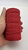 (109 Yards/1.5mm/35 Colors Optional) Macrame Cord Craft Macramé Cotton Baker Twine Craft Making Knitting Cord Rope DIY Wedding Decor Supply Christmas Wrapping String Rope (Red&1.5mm) #2
