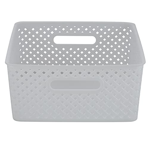 Panier de rangement en osier gris Simplify pour organisation maison