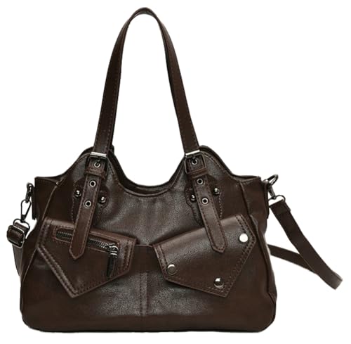 Retro Crossbody Bag For Women Satchel Bag Vegan Leather Shoulder Bags Women’s Work Purses Y2K Tote Handbag Winter Travel - Main Image