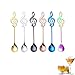 Cuchara para Postres,6 Piezas Nota Musical Cuchara,Cuchara de Café de Acero Inoxidable,Cuchara para Mezclar,Cuchara Sopera,Cuchara de Postre Colorida,para Tartas Café Postre Helado(6 Colores)