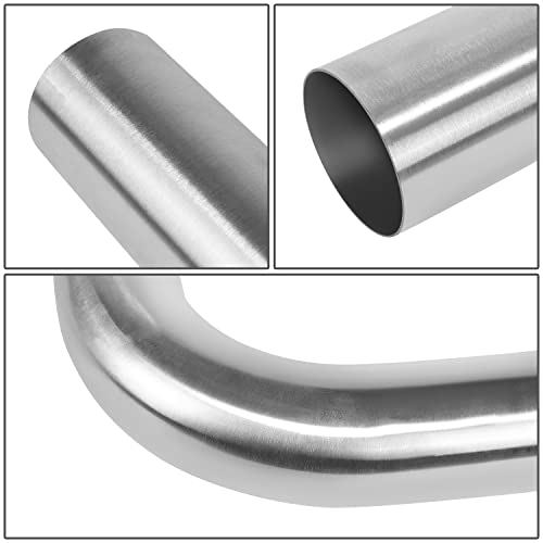 Image of DNA MOTORING ZTL-PP-30-90-SS 90 Degree Bend Tube DIY Custom Mandrel Exhaust Tubing, 3 inch OD, Stainless Steel,Universal Fit,Polished Finish