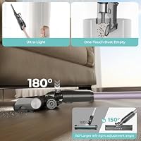 CANDY Cordless Vacuum Cleaner,45Mins Vacuum Cleaners for Home,Stick Vacuum,Strong Suction,Removeable Battery,Anti-Tangle,One Click Clean,Lightweight Handheld for Hardwood Floor Carpet Pet Hair Car — image 6