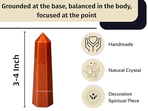 Image of Amazing Gemstone Chocolate Jasper Crystal Towers - Natural Healing Crystal Point Obelisk for Reiki Healing and Crystal Grid (3 inch to 4 inch INCH)