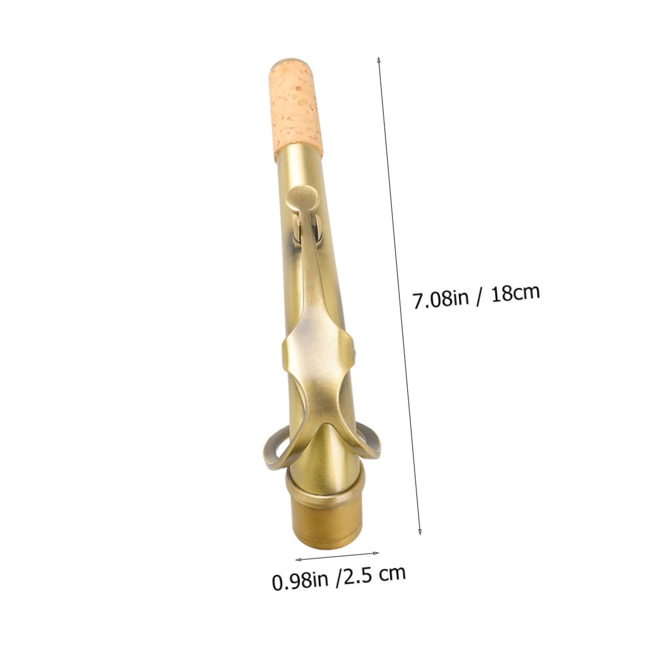 GALPADA Antiker Saxophonhals 24,5mm Biegung Messing mit Wasserdichtem Kork für Altsaxophon Elegantes Zubehör mit Klarem Klang und Schönem Design