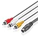 URWOOW 4 Pin Mini DIN S-Video Plug to 3 RCA Plug Cable S-Video 4-Pin Male to 3-RCA Male RGB Composite Video Cable Adapter Converter for DVD, DVD, TV, HDTV, VCR's, CD Players - 5 feet