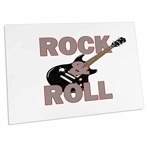 3dRose Rock and Roll. Music. Guitar. Desk Pad