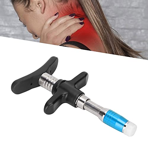 Herramienta de ajuste quiropráctico, 10 niveles, herramienta de ajuste quiropráctica portátil, ajustador de escoliosis, activador de columna, masajeador manual de columna de una sola cabeza(azul)