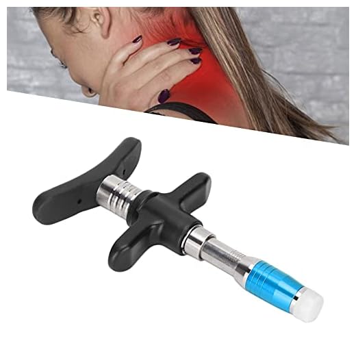 Herramienta de ajuste quiropráctico, 10 niveles, herramienta de ajuste quiropráctica portátil, ajustador de escoliosis, activador de columna, masajeador manual de columna de una sola cabeza(azul)