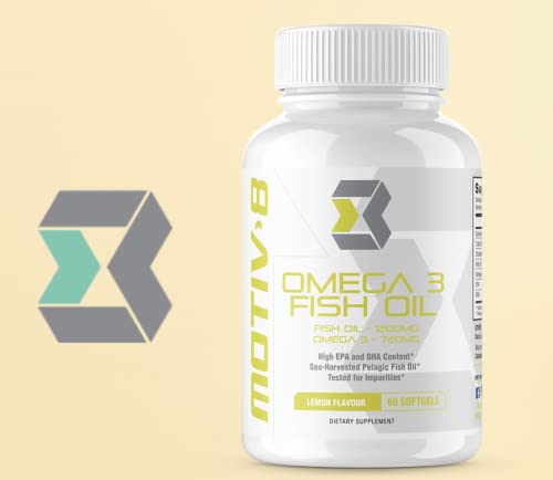 Motiv-8 Omega 3 Fish Oil Softgels, Supports Brain Function And Reduces Inflammation, Maintain Healthy Joints, Heart Healthy Fats, Quality Ingredients, Zero Calories (60 Servings) #TOP3