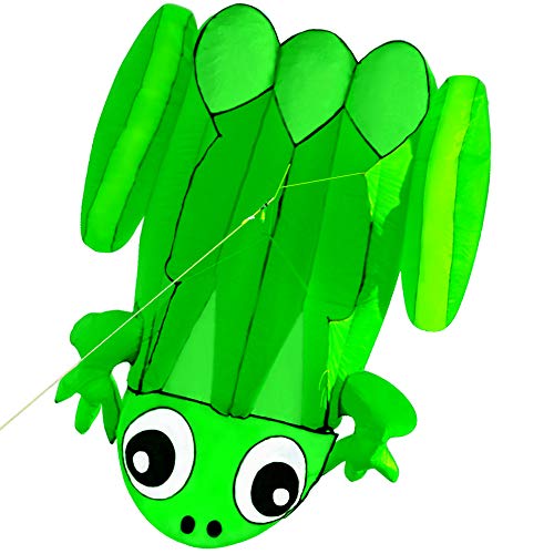 HENGDA KITE for Kids Frog Single Line Soft Cloth Kite Flying for Children Kids Outdoor Toys Beach Park Playing with 30M Lines and Handle