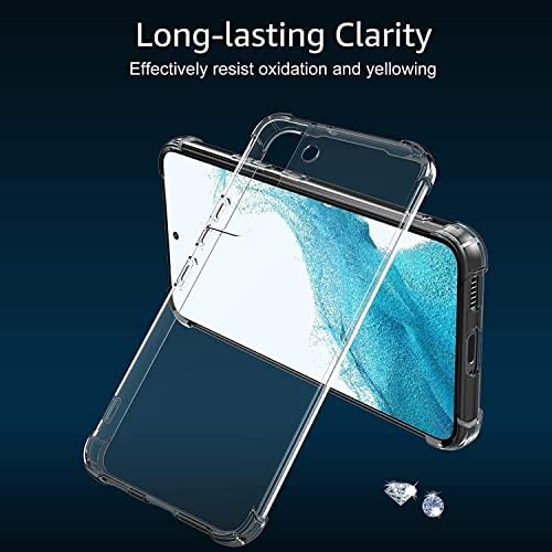 Anbobo Samsung Galaxy S22 Case, Crystal Clear Designed [Anti-Scratch] [Shockproof] [Anti-Yellowing] Transparent Soft Silicone TPU Protective Phone Cover Galaxy S22