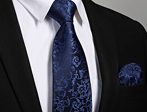 Image of Enlision Mens Ties Solid Color Satin Necktie Ties for men Handkerchief Cufflinks Pocket Squares for Wedding